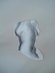 Torso Kreide auf Papier gerissen 290x420 mm