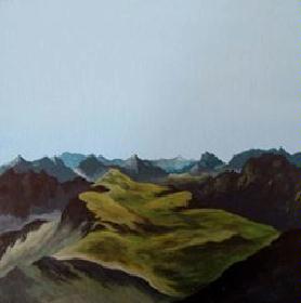 vom Nebelhorn nach s.o. Acryl auf Leinwand 300x300mm 2005